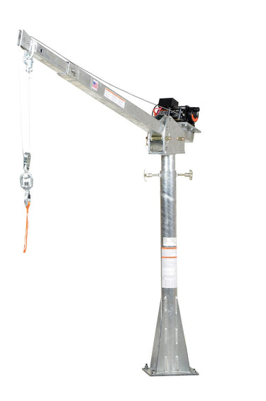 DC POWERED JIB CRANE 2K 4-7 FT BOOM GALV - Model WTJ204DCGAL